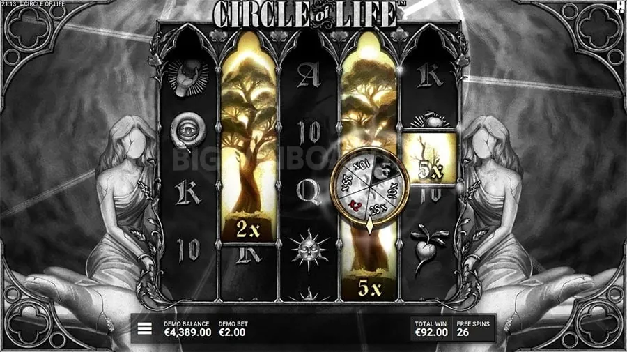 Slot machine with bonus features and free spins